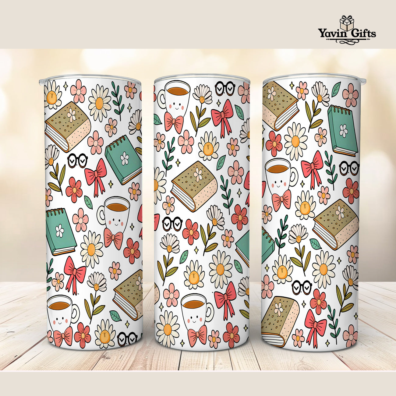 Cozy Books & Flowers Tumbler