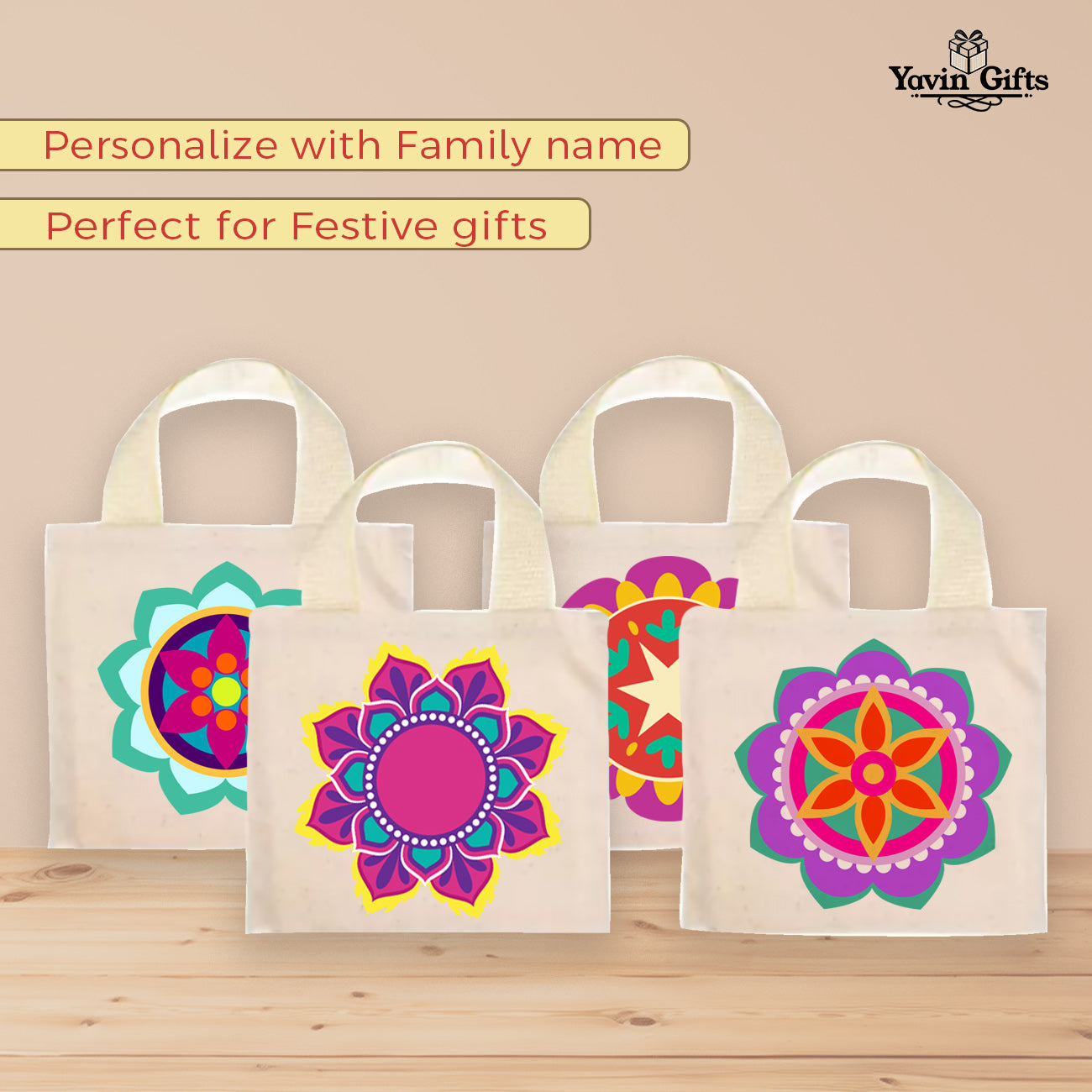 Rangoli Mini Totes – Pooja Return Gift bags