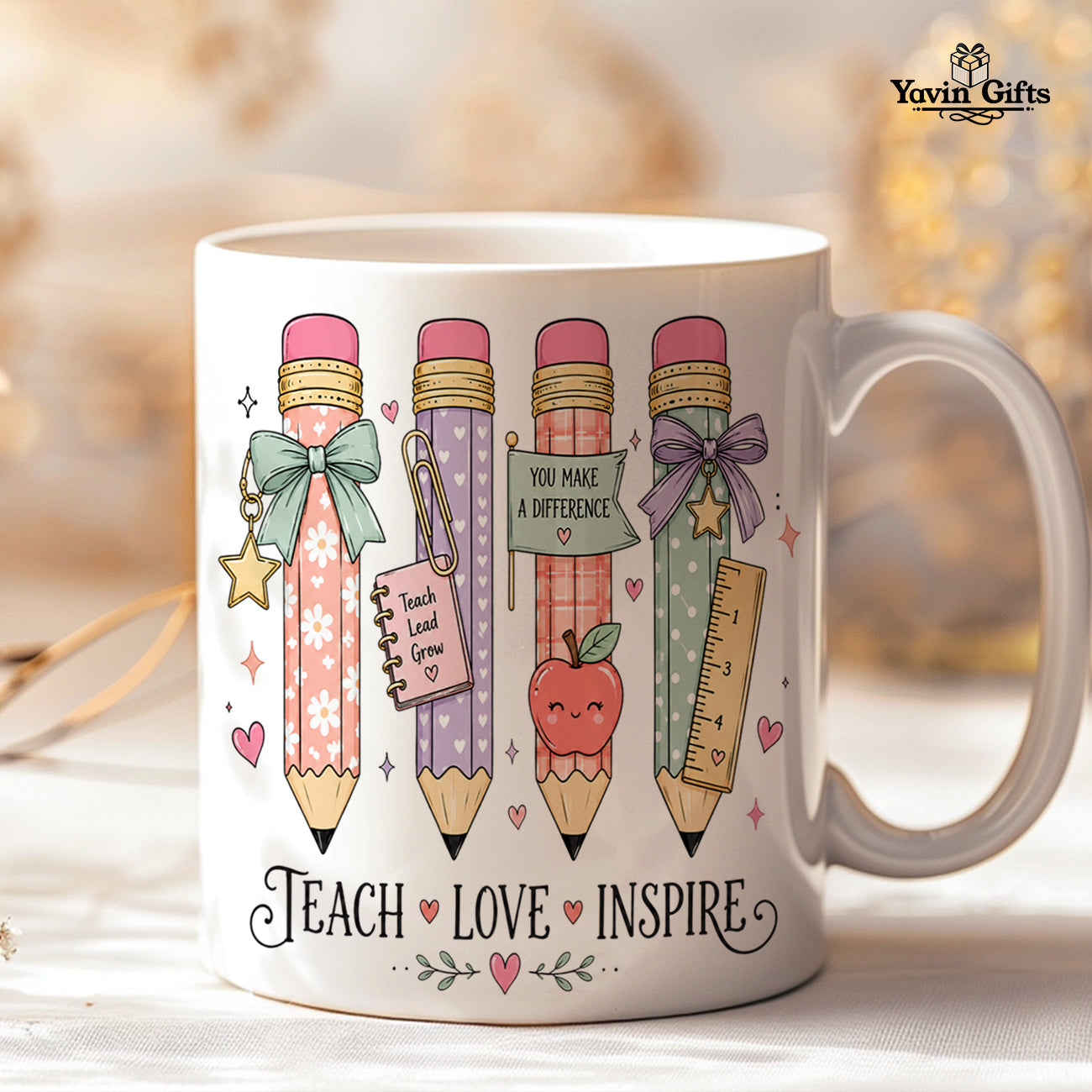 Teach, Love, Inspire Teacher mug (Personalized)