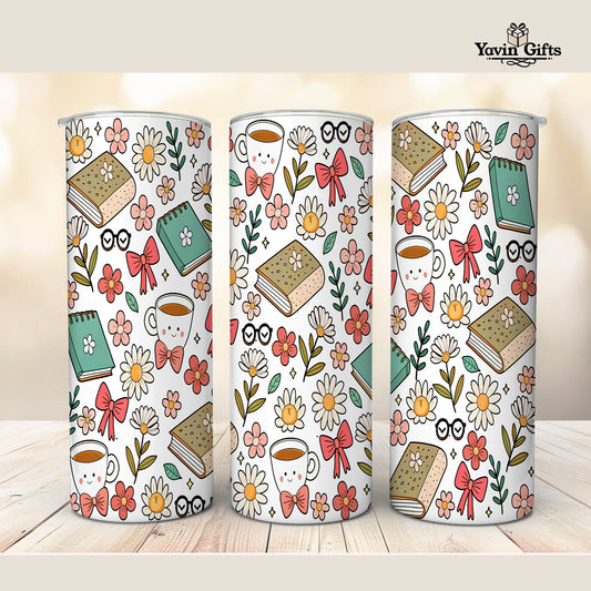 Cozy Books & Flowers Tumbler