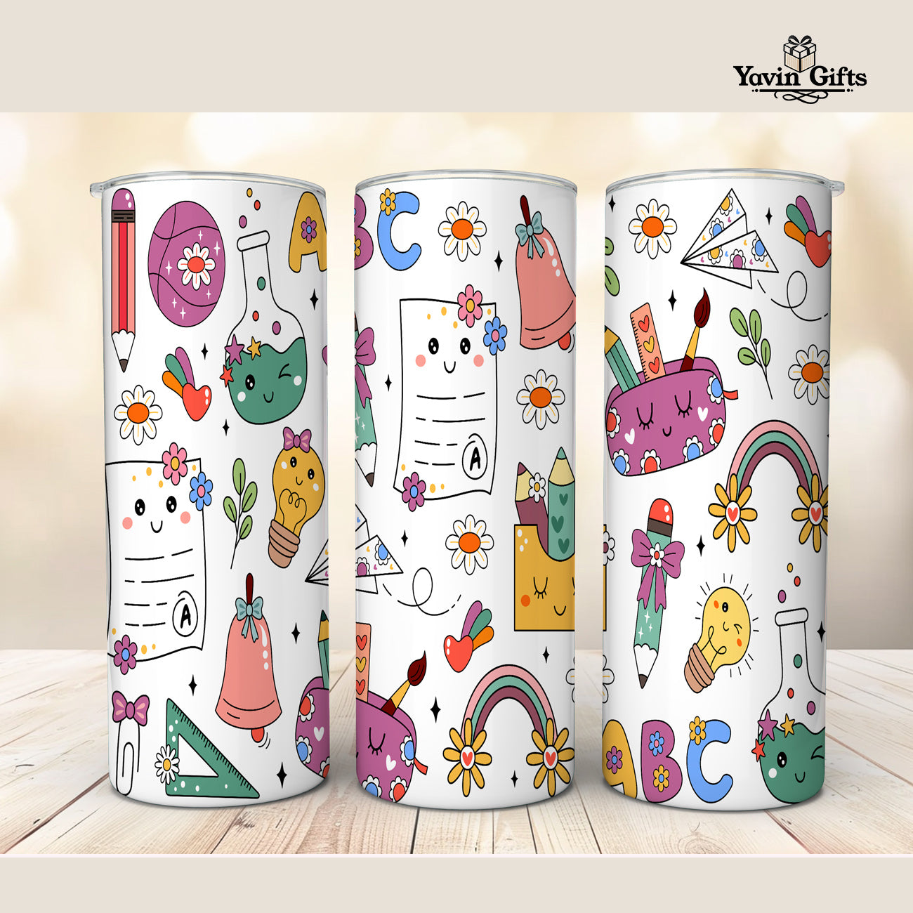Cute School Doodle Tumbler