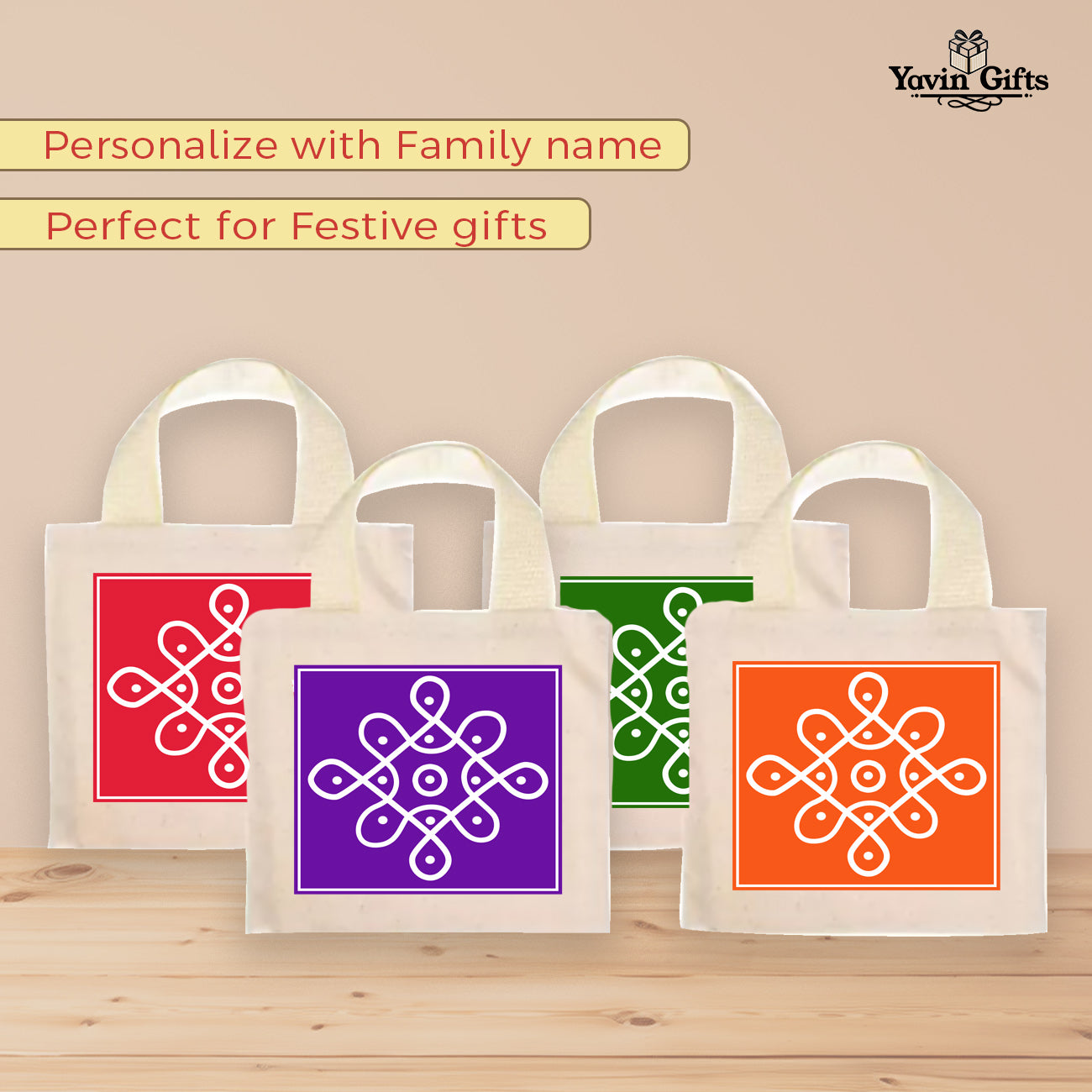 Kolam Mini Totes – Pooja Return Gift bags